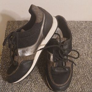 Michael Kors Black and Silver Athletic Shoes Size 6 Sneakers